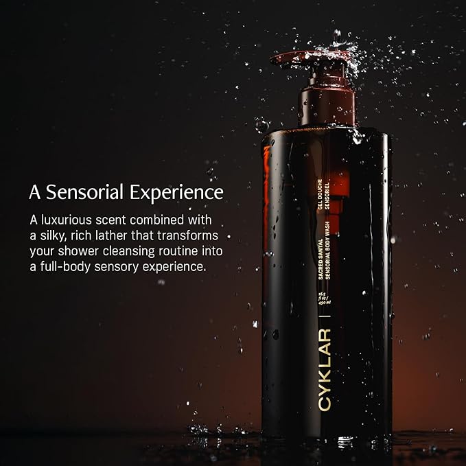 Sensorial Body Wash. Sacred Santal Hydrating Cleanser with Moisture Locking Multi-Oil Complex, Sodium PCA and Glycerin. Nourishing Shower Gel for Women and Men, 16.5 Fl Oz Luxury Bodywash