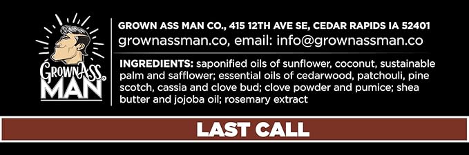 Grown Ass Man Co. Exfoliating Body Bars - Solid Soap with Natural Oils & Gentle Scrub - Plastic Free & Eco-Friendly, Natural & Organic for All Skin Types, 4oz Bar - Last Call - Mild Exfoliant, 6-Pack