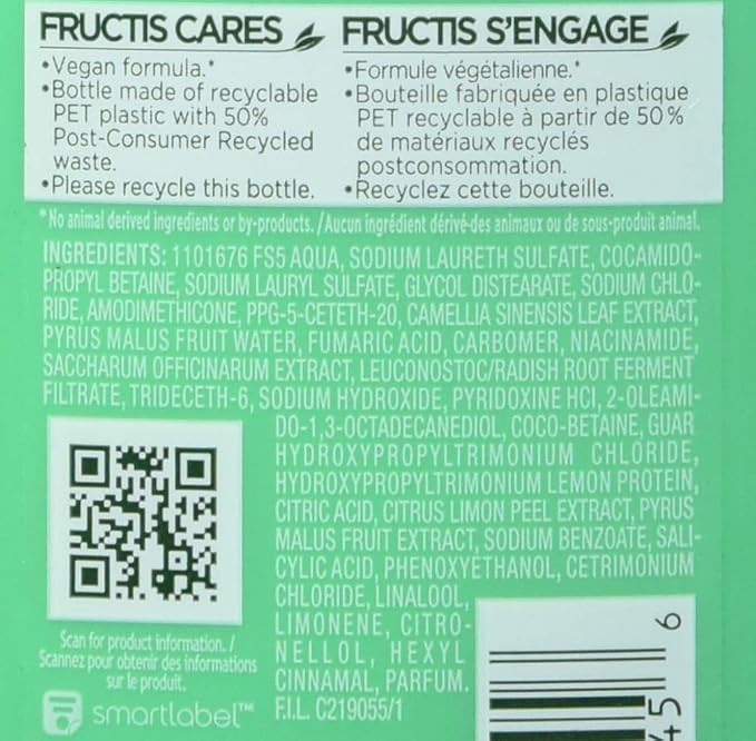 Garnier Fructis Grow Strong Shampoo, 33.8 Fl Oz, 1 Count (Packaging May Vary) (Pack of 2)