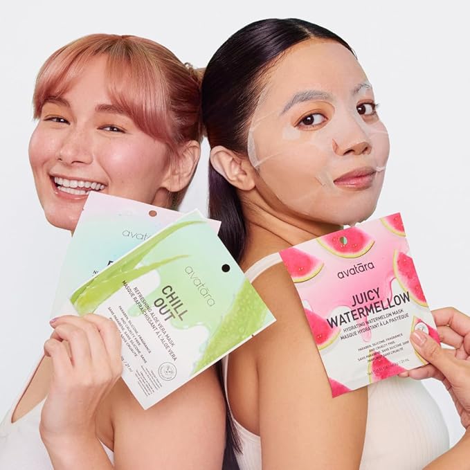 Avatara All-Stars 8-Pack Sheet Mask Set, Beauty and Skincare Face Masks Collection | Natural Extracts | Hydrating Skin Care Set, All Skin Types | Packaging May Vary