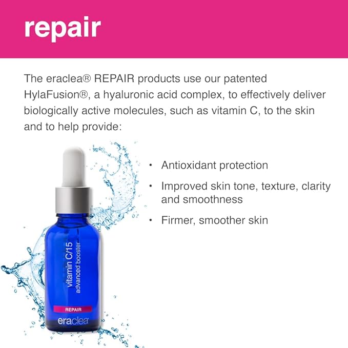 eraclea Vitamin C 15% Advanced Booster, Anti-Aging Skin Serum with Hyaluronic Acid, Tranexamic Acid, Azelaic Acid and Allantoin to Reveal Smooth and Radiant Skin (1 oz)
