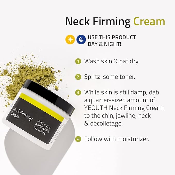 YEOUTH Neck Cream with Vitamin C, Skin Firming Moisturizer for Women and Men, Face and Neck Firming Cream Targets Double Chin, Décolletage, and Chest 2oz