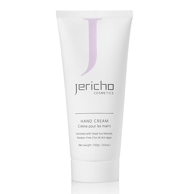 Jericho Cosmetics Hand Cream – Moisturizing & Nourishing with Aloe, Olive Oil & Dead Sea Salts – Hydrating Formula with Witch Hazel & Vitamin E – Non-Greasy, 3.4 oz