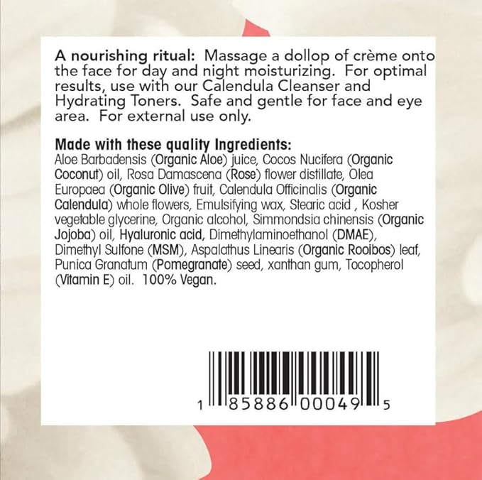 Bioactive Calendula + DMAE Ultimate Repair Face Cream – With Hyaluronic Acid, Rooibos & Rose – Moisturizer for Normal to Dry Skin – Vegan, Non-GMO, Gluten-Free, Soy-Free – 2 oz