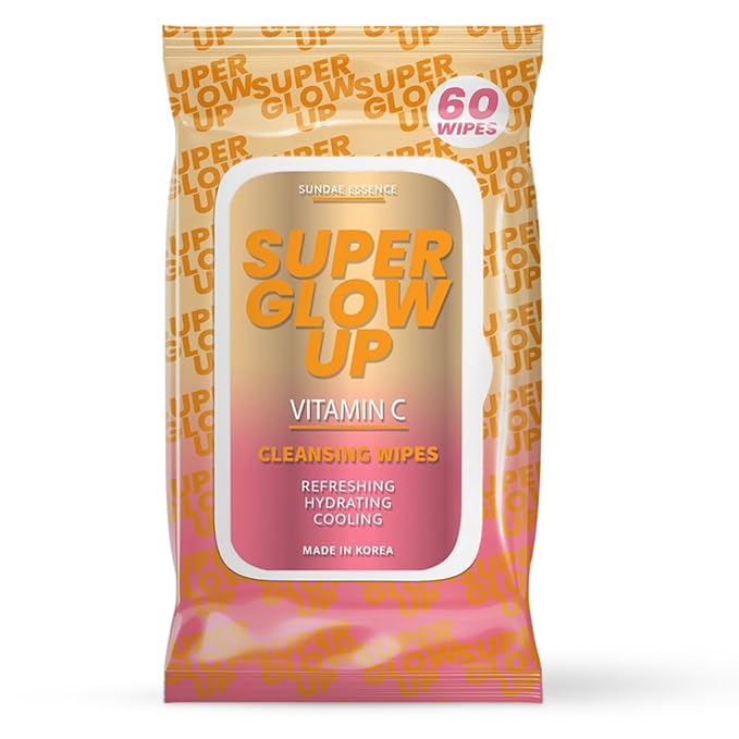 Vitamin C Facial Wipes - Dermatologist-Tested, Anti-Aging, Korean Skin Care, Hydrating & Brightening Face Wipes for Cleansing & Refreshing- Clean Formula, Vegan, 95% Natural- 1 Pack