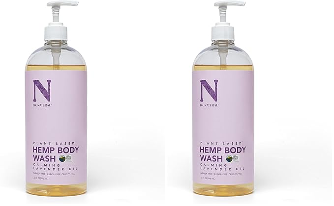 Dr. Natural Hemp Body Wash, Lavender, 32 oz - Pure Plant-Based Body Wash - Deep Cleansing and Moisturizing with Organic Shea Butter - Enriched with Hemp Seed Oil - Suitable for Sensitive Skin