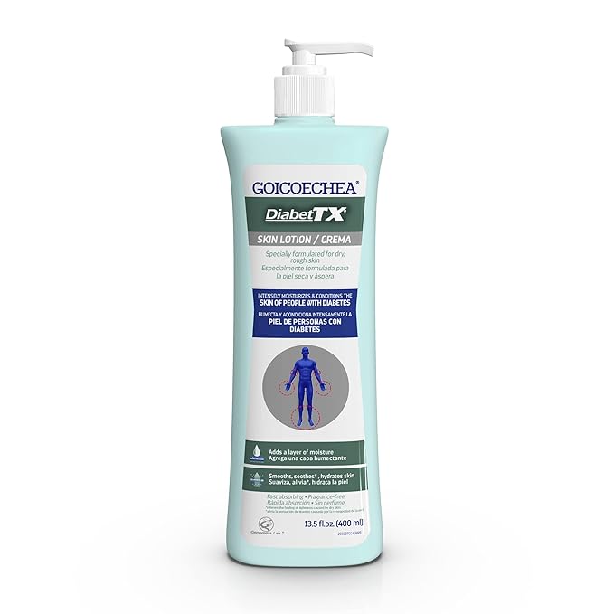 Goicoechea Diabet TX Diabetic Lotion for Dry Skin | Soothing Hydrating Cream for Women and Men, Moisturizer for Hands, Legs, Feet, and Body, Extra Dry Skin Support, 13.5 Oz, 1-Pack