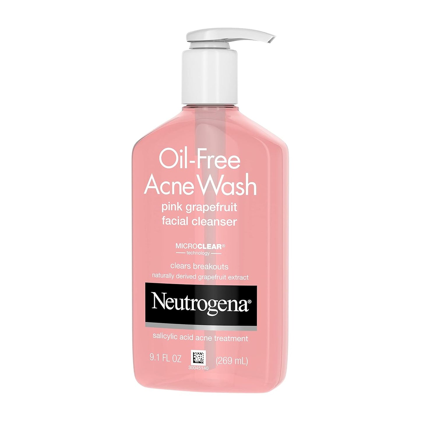 Oil-Free Acne Face Wash with Salicylic Acid & Vitamin C β Pink Grapefruit Pore Cleanser & Facial Wash for Acne-Prone Skin, 9.1 Fl. Oz πβ¨
