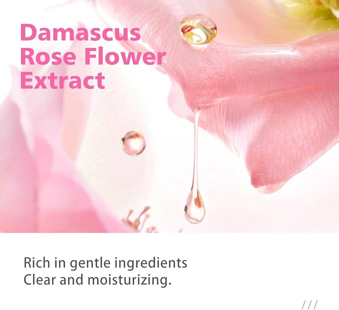 Nicotinamide Rose Essence Toner, with Rose Extract, Moisturizing, A Fresh and Delicate Feel, Alcohol-Free, Suitable for All Skin Types, 150ml/5.07 fl oz per Bottle.