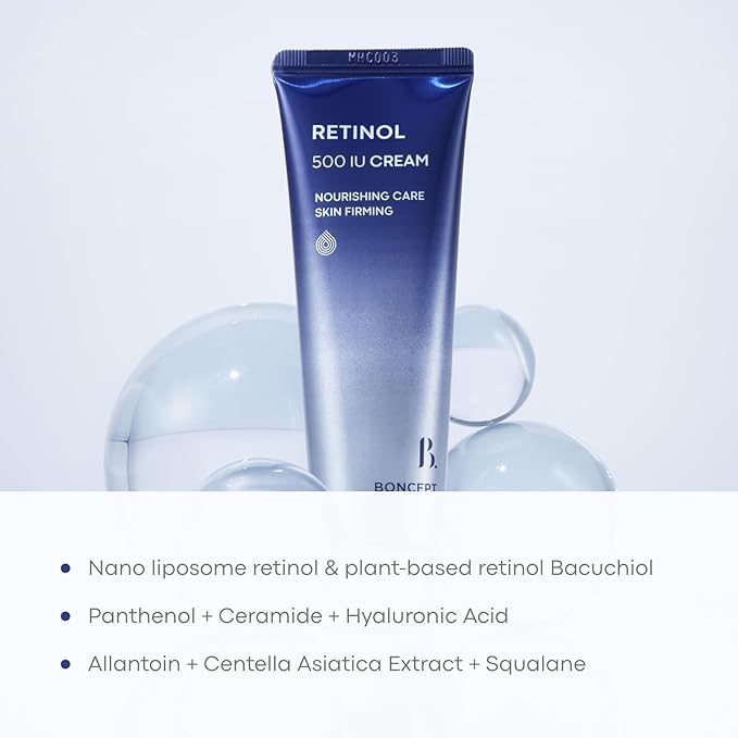 Retinol 500 IU Face Cream – Gentle Daily Anti-Aging & Hydrating Korean Moisturizer (1.69 fl. Oz/50ml) | Firming & Pore Refining