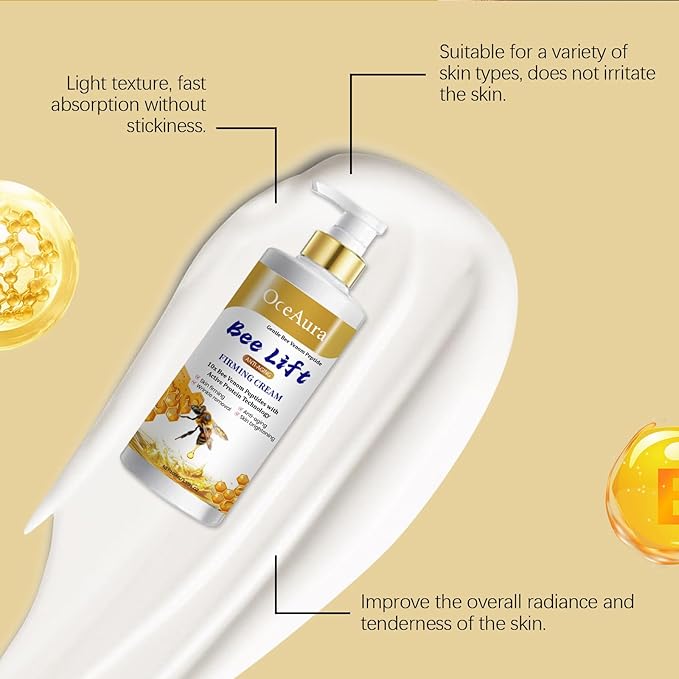 Bee Lift Anti-Aging Firming Cream, Bee Venom Cream, Wrinkle Removal & Firming, Moisturizing, Lifting & Recovery - All Skin Types - Anti-Aging Bee Venom Cream, 3.38 Fl.oz