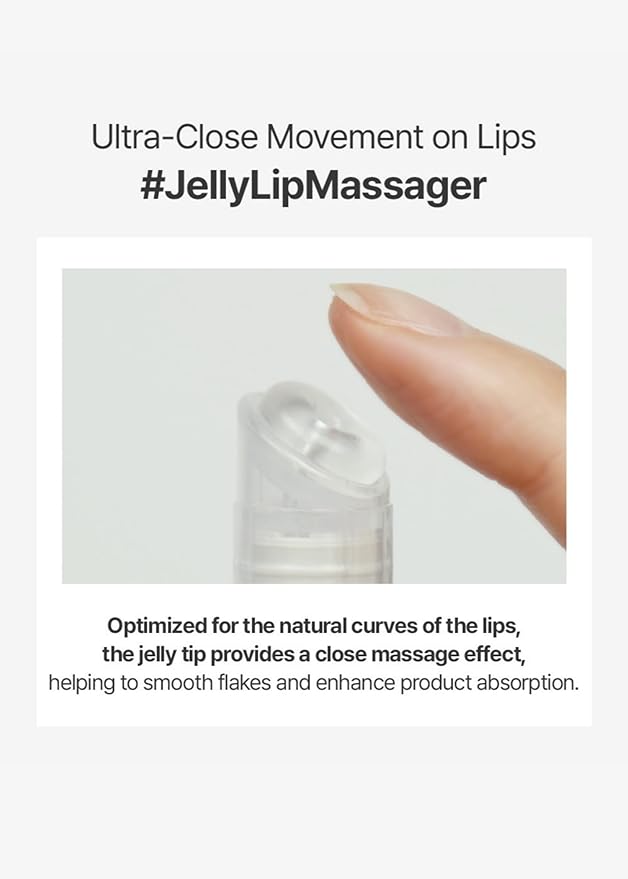 Lip Care Oil Clear 0.34 Fl Oz, Vegan Moisturizing Lip Oil with Jelly Massager for Dry Lips, 24H Hydration, Cooling & Exfoliating Lip Treatment, Korean Lip Mask Oil, BeginS
