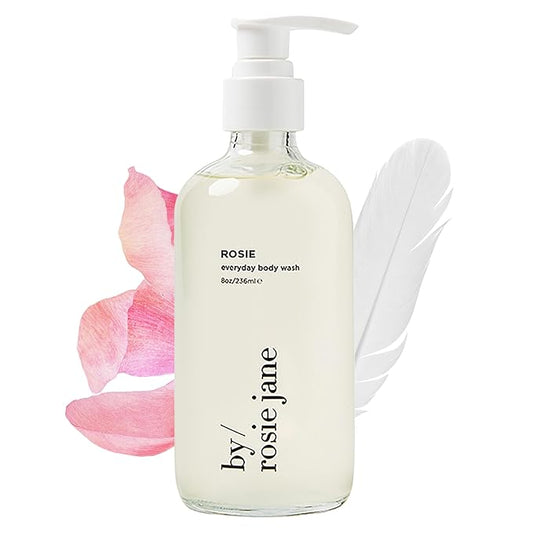 By Rosie Jane Everyday Body Wash (Rosie) - Hydrating Body Wash Made with Organic White Tea Extract & Cocoa Extract - Repairs Skin Elasticity & Collagen - Vegan & Non-Toxic (8 Fl Oz)