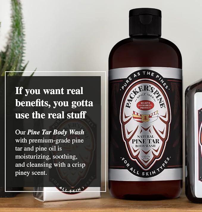 Packer's Pine The Original Bundle - Shampoo, Soap, Bodywash - Pine Tar Treatments