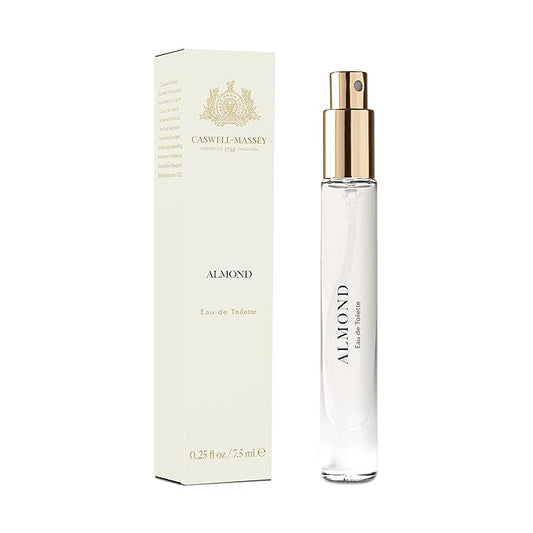 Caswell-Massey Almond Eau De Toilette Perfume Spray, Infused With Cherry, Salt & Tonka Bean, Fragrance for Women, Made in USA, 0.25 Ounces