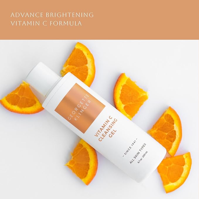 Georgette Klinger Vitamin C Cleansing Gel - Daily Antioxidant Face Wash Brightens and Improves Texture for Clearer, Smoother Skin. Deeply Cleans Pores, Refreshes and Fights Daily Damage - 6.7 oz