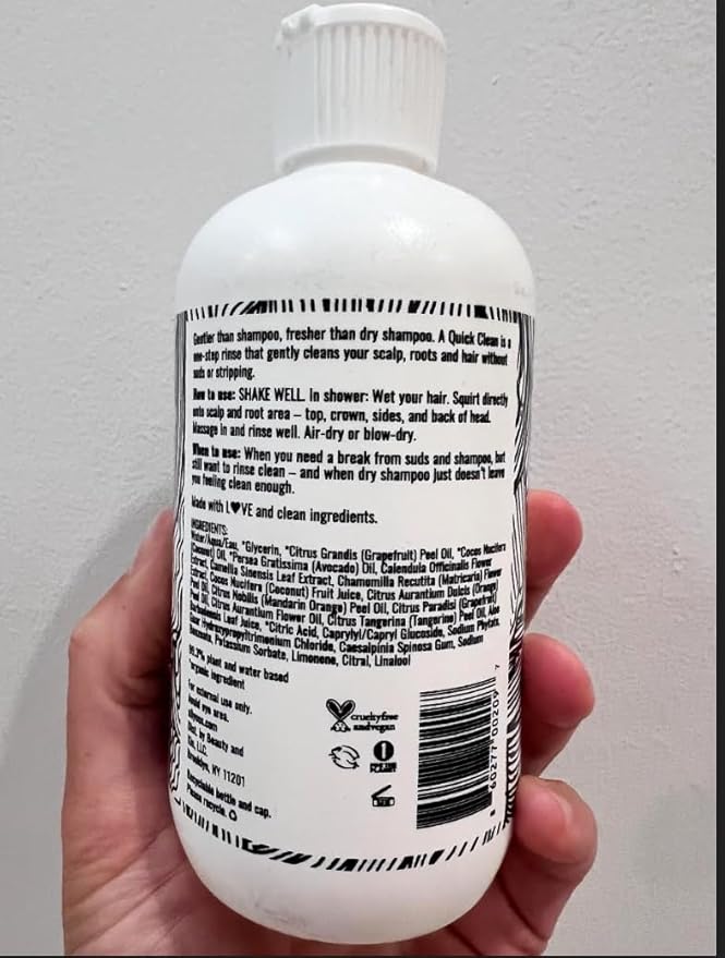 A Quick Clean, Hair Rinse, Removes Sweat, Oil & Buildup From Scalp & Hair, No Suds, Dry Shampoo Alternative, Balances Scalp, Sulfate-Free
