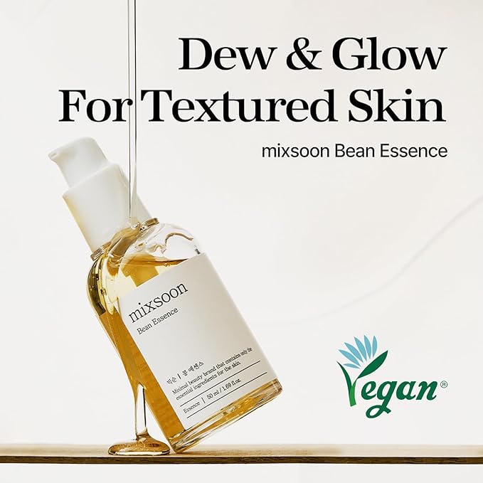 mixsoon Bean Essence Exfoliating Hydrating for Face fermented bean extract Hyaluronic Acid Serum Korean Glass Skin Care 1.69 Fl Oz / 50ml