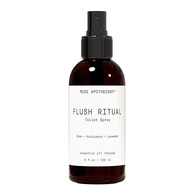 Muse Apothecary Flush Ritual - Aromatic & Refreshing Toilet Spray, Use Before You Go, 8 oz, Infused with Natural Essential Oils - Aloe + Eucalyptus + Lavender