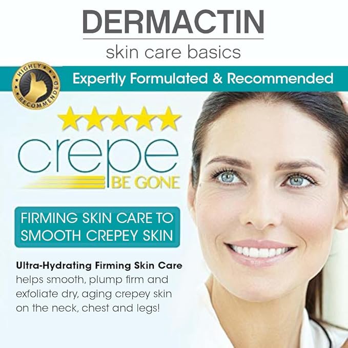 Dermactin Crepe Be Gone Body Souffle Classic - Large 12 ounce - Ultra Hydrating Crepe Skin Firming Cream for Neck,Chest, Arms & Legs