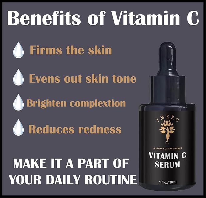 Vitamin C Serum, 20% L-Ascorbic Acid, with Hyaluronic Acid, Ferulic Acid, Vitamin E, 30ml