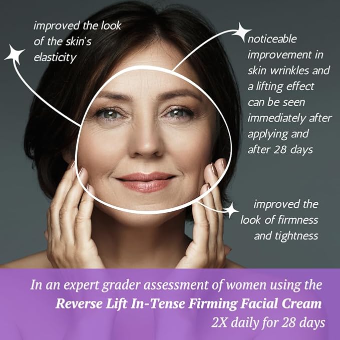 Serious Skincare Reverse Lift Cream In-Tense, Facial Moisturizer for Lifting & Firming, Day and Night, Hydrating, Anti-Aging Skin Care, Peptides, Face Tightening Plant Extracts 1.7 oz
