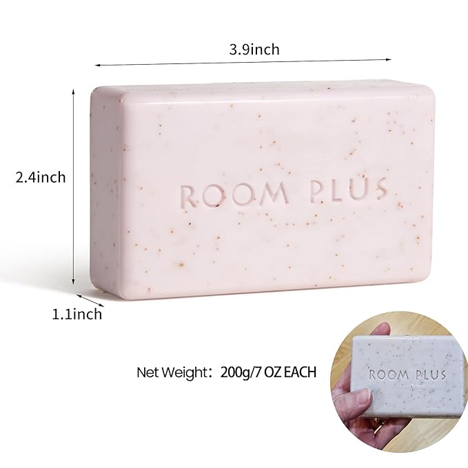 YESUN Fragrance Bar Soap, Big Brick of Bath Soap,Made with Organic Oils, 3-pack,1.3lb,Natural Soap Bar,Moisturizing clean, Floral Scent,Walnut Powder Exfoliates ROOMPLUS(Gardenia,Jasmine,vanilla)