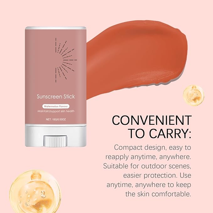 Face Sunscreen Stick, Travel Size Sunscreen, Mini Sunblock, No White Cast, Non-Greasy, Long-Lasting UV Protection, Sun Stick for Face and Body, Suitable for All Skin Types