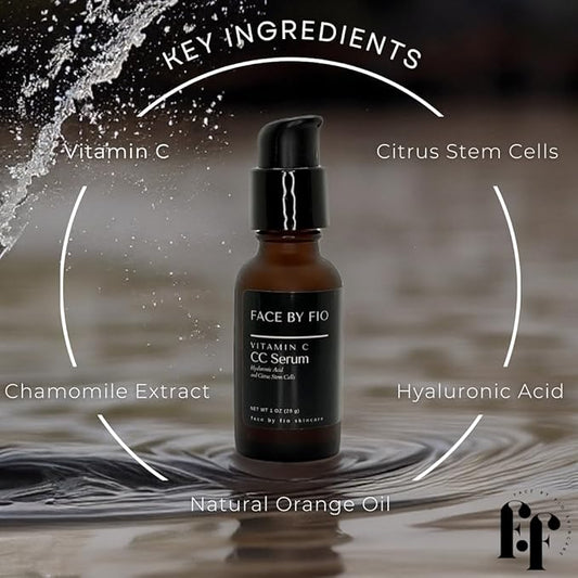 CC Serum with Vitamin C - Anti-Aging, Hydrating, with Hyaluronic Acid, Citrus Stem Cells, Vegan, Cruelty-Free, Made in USA, 1 fl oz (30 ml)