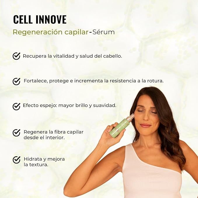 abril et nature - Cell Innove - Professional Hair Serum - Regenerates and Rejuvenates - For All Hair Types - Concentrated with Plant Stem Cells - Cuticle Sealer - 100 ml