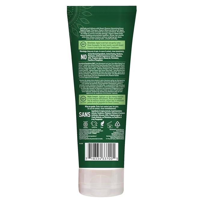 Desert Essence, Thickening Shampoo, Green Apple and Ginger, 8 oz