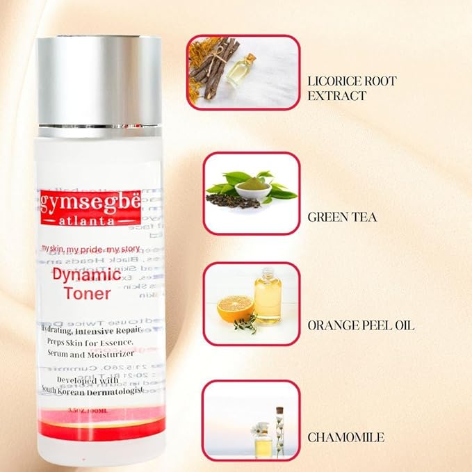 gymsegbë Wrinkle Reduce Luminous Serum, Snail Mucin Essence, and Dynamic Hydrating Toner - Korean Anti-aging Bundle S