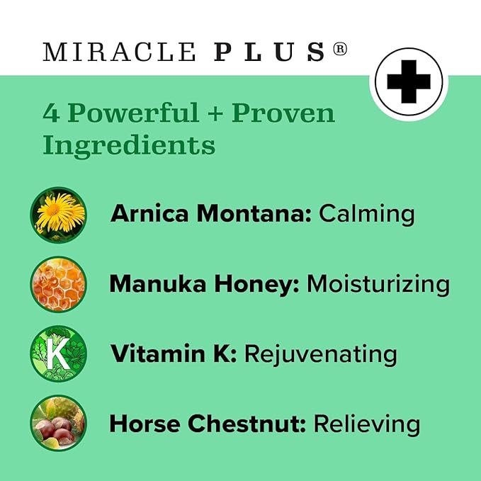 Miracle Plus Arnica Cream Bruise Relief Lotion + Arnica Gel For Bruising And Swelling On Skin | Extra Strength Vitamin K Cream With Horse Chestnut | Moisturizing Bruise Formula Skin Care Gel, 2pc Set