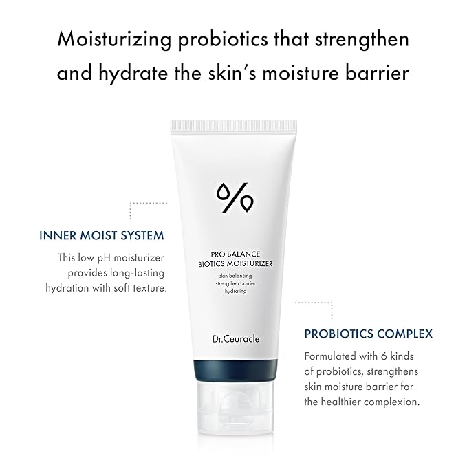 leegeehaam Dr.Ceuracle Pro Balance Biotics Moisturizer (100 ml / 3.38 fl. oz.) - Daily Hydrating Facial Cream for All Skin Types, Low pH Moisture Skin Barrier