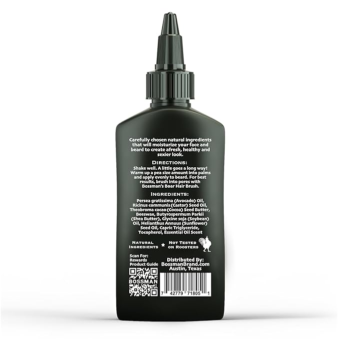 Bossman Jelly Beard Oil for Men (4 oz, Vetiver X Scent) – Softens, Moisturizes & Conditions with Natural Ingredients