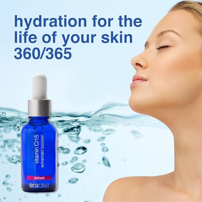 eraclea Vitamin C 15% Advanced Booster, Anti-Aging Skin Serum with Hyaluronic Acid, Tranexamic Acid, Azelaic Acid and Allantoin to Reveal Smooth and Radiant Skin (1 oz)