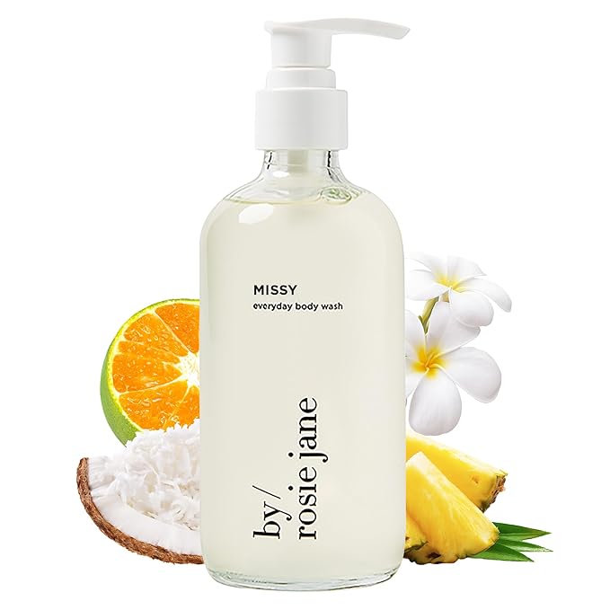 By Rosie Jane Everyday Body Wash (Missy) - Hydrating Body Wash Made with Organic White Tea Extract & Cocoa Extract - Repairs Skin Elasticity & Collagen - Vegan & Non-Toxic (8 Fl Oz)