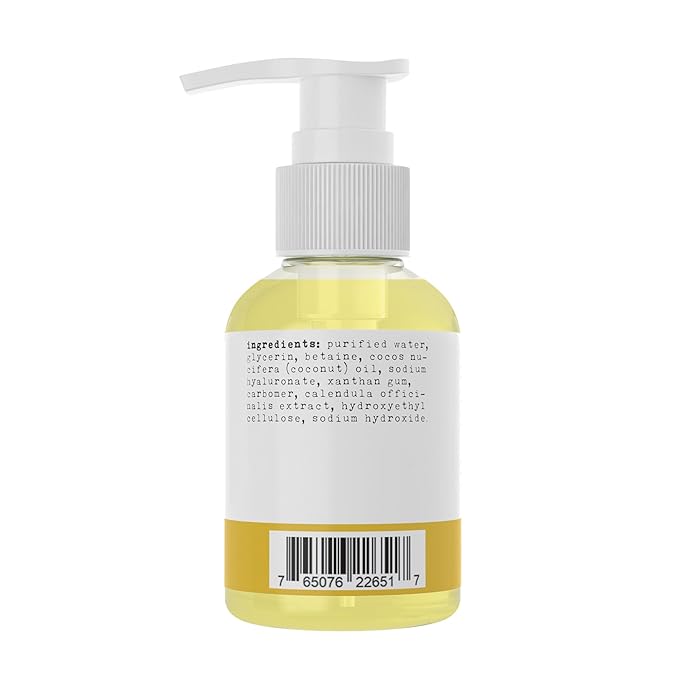 Calendula Face Cleanser - Hydrating Creamy Facial Wash with Hyaluronic Acid, Coconut Oil & Glycerin - Calming, Moisturizing & Vegan For Dry, Oily, Sensitive or Irritated Skin - 4 oz