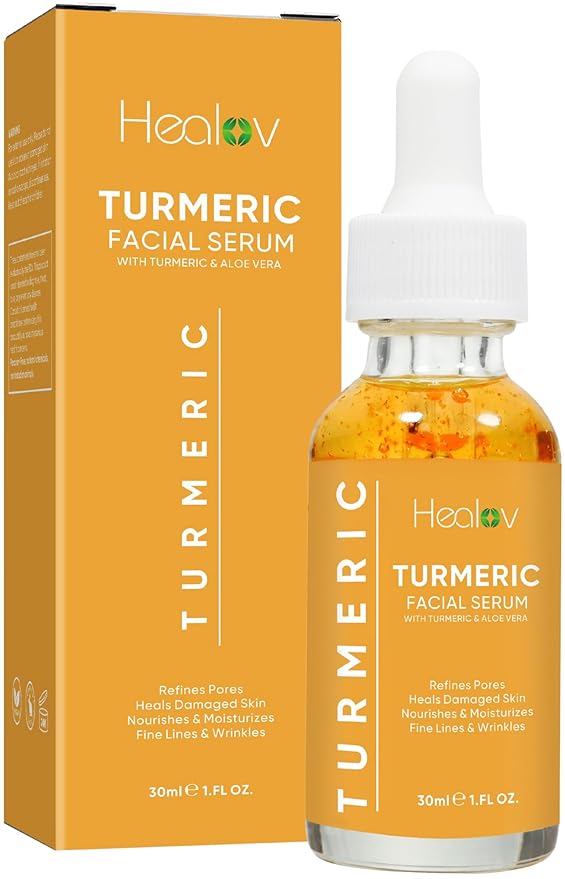 Turmeric Serum for Face & Body – All Natural Turmeric Skin Brightening Serum for Dark Spots – Cleanses Skin, Fights Acne, Evens Tone, Scars – Pure Turmeric Oil Skincare Treatment for All Skin Types
