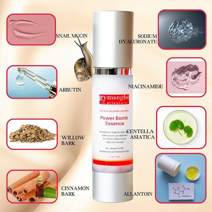 gymsegbë Wrinkle Reduce Luminous Serum, Snail Mucin Essence, and Dynamic Hydrating Toner - Korean Anti-aging Bundle S