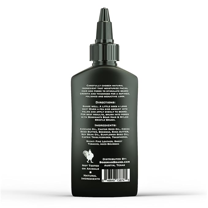 Bossman Jelly Beard Oil for Men (4 oz, Stagecoach Scent) – Softens, Moisturizes & Conditions with Natural Ingredients