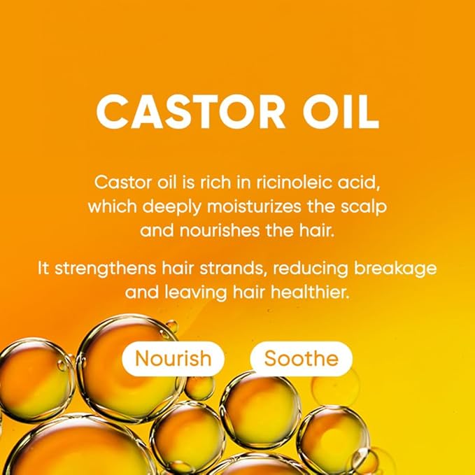 Marsmade Castor Oil Shampoo Bar Hydrating & Moisturizing Natural Hair Soap for Bathing, Hair Growth & Scalp Nourishment, Solid Shampoo for All Hair Types (120g, 4.23 oz)