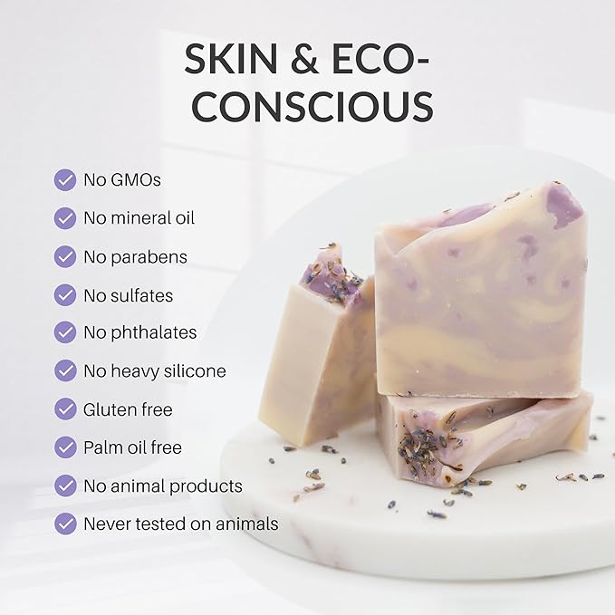 Handcraft Cold-Process Soap Bar, Lavender Scent (1 pack,) Handmade Body and Face Soap For Men And Women, Vegan, Cruelty Free, Made in USA, 4.2oz - Fresh Collection