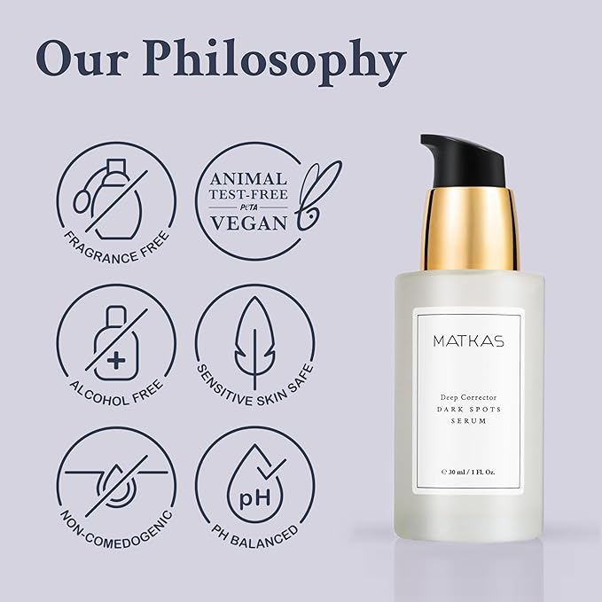 MATKAS Korean Deep Corrector Dark Spots Serum for Face - 1 Fl. Oz. with 2% Niacinamide Serum for Uneven Skin Tone and Sensitive Skin, Korean Skin Care Treatment, Brightening Dark Spots Remover