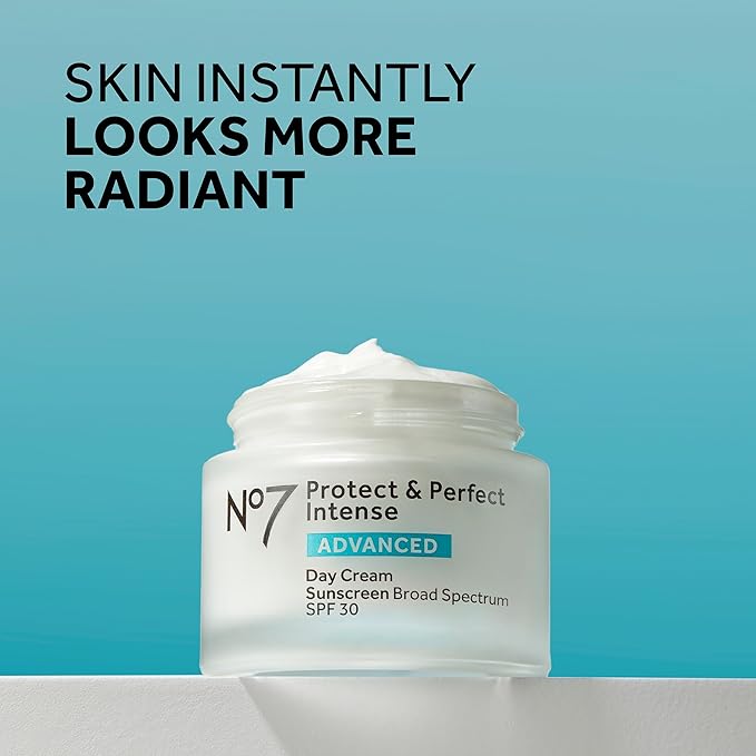 No7 Protect & Perfect Anti Aging Skincare Set - Includes SPF 30 Daytime Face Cream, Hydrating Shea Butter Night Cream & Hyaluronic Acid Face Serum (3 Piece Kit)