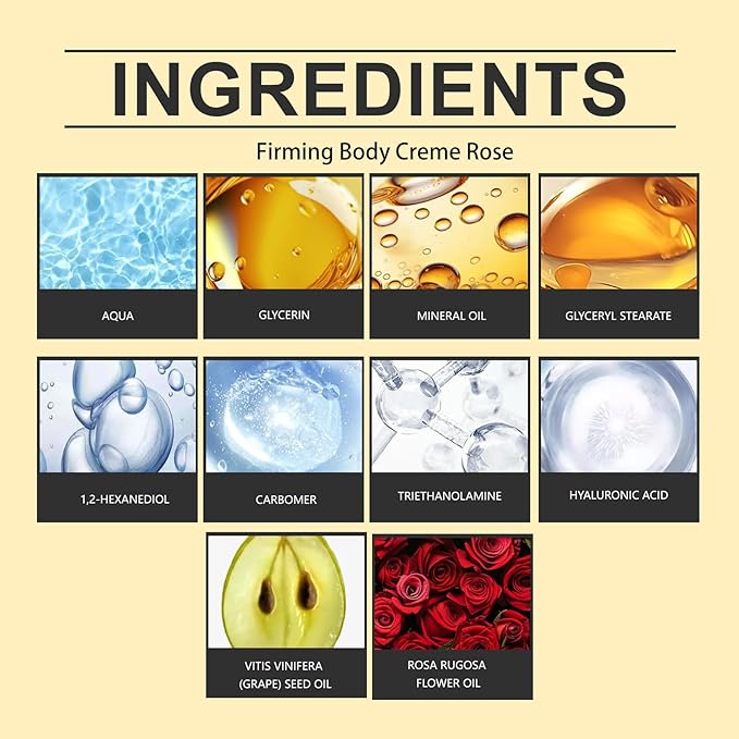 Champagne Lift Firming Body Cream, with Pink Pepperslim for Nourishes Skin Lift Firming Hydrating Cream (Vanilla)