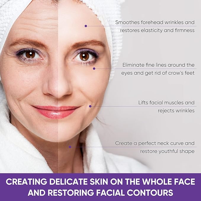 Instant Face Lift Cream, Effective 2-Minute Temporary Skin Tightening Cream, Visibly Firming Loose Sagging Skin, Repair and Smooth Wrinkles for Face and Neck, Purple