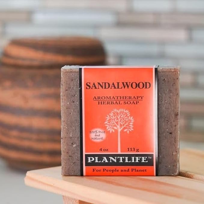 Plantlife Sandalwood Bar Soap - Moisturizing and Soothing Soap for Your Skin - Hand Crafted Using Plant-Based Ingredients - Made in California 4oz Bar