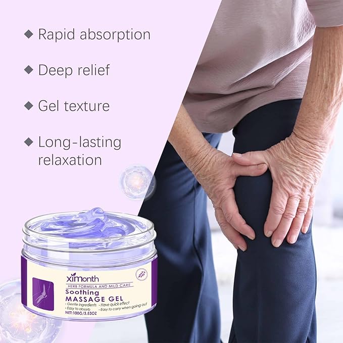 2 Pcs Joint Soothing Massage Purple Gel,Soothes Knees, Lumbar, Neck, Hands,Feet and Joint Activities Throughout The Body Massage Cream.