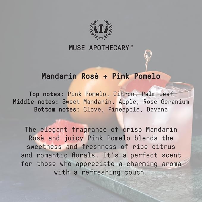 Muse Apothecary Flush Ritual - Aromatic & Refreshing Toilet Spray, Use Before You Go, 8 oz, Infused with Natural Essential Oils - Great Valentine's Day Gift - Mandarin Rosè + Pink Pomelo